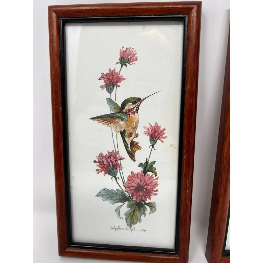 Hummingbird Pictures Set of 2‎ Artist Carolyn Shores Wright 1992 8 1/2